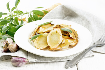 Poster - Parsnips baked in plate on board