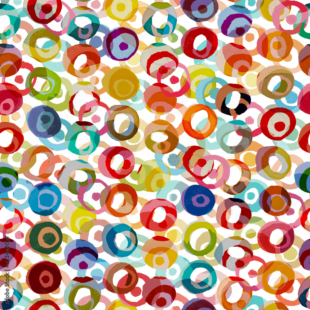 Circle Hand drawn Watercolor isolated on white canvas with high ...