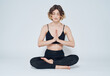 © SHOTPRIME STUDIO - woman go in for sports on a light background yoga meditation asana