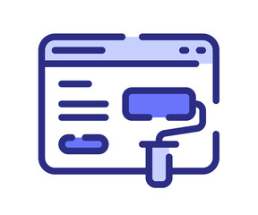 Wall Mural - landing page design single isolated icon with dashed line style and purple color