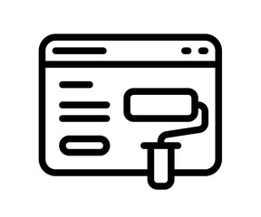 Wall Mural - landing page design single isolated icon with outline style black and white