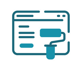 Wall Mural - landing page design single isolated icon with solid line and dash style