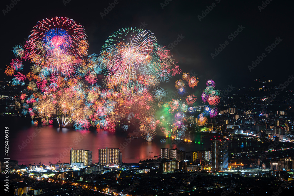 びわ湖大花火大会 日本の滋賀県大津市で開催される有名花火大会 Plakat
