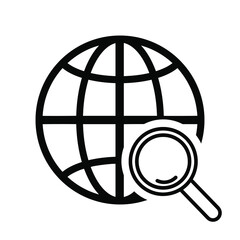 Wall Mural - go to web and magnifier icon. symbol vector flat design. sign isolated white background eps10