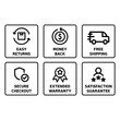 © FieldN - E-commerce security badges risk-free shopping icons set. Eps 10 vector illustration.