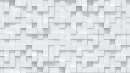 Canvas Print - 3D animation - Looped animated white cubes abstract surface