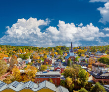 Montpelier Town Skyline In Autumn, Vermont, USA