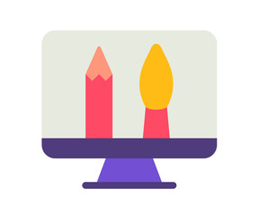 Wall Mural - digital design computer single isolated icon with flat style