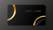Abstract gift card design template. Black and gold cards with brush strokes isolated on dark background. Vector