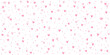 © Freesia - Pink white background with hearts and dots, seamless pattern, vector drawing wide horizontal
