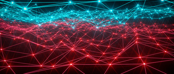 Wall Mural - abstract network concept line connection (3d rendering)