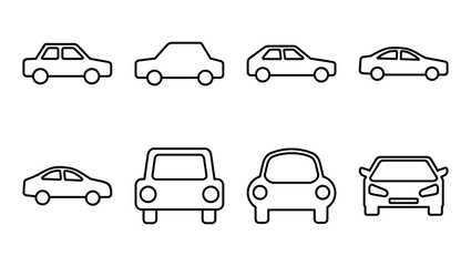 Car icon set. car vector icon. small sedan