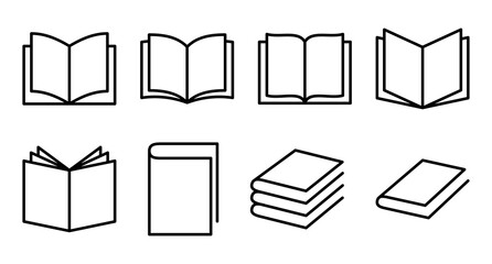 Wall Mural - Book icon set. open book icon vector. ebook icon