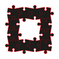Fototapete - A lot of piece flat puzzle pattern presentation. Many step puzzles business background. Simple pattern. Section compare service banner. Puzzle illustration template simple shape. Abstract Background