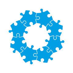Leinwandbilder - A lot of piece flat puzzle pattern presentation. Many step puzzles business background. Simple pattern. Section compare service banner. Puzzle illustration template simple shape. Abstract Background