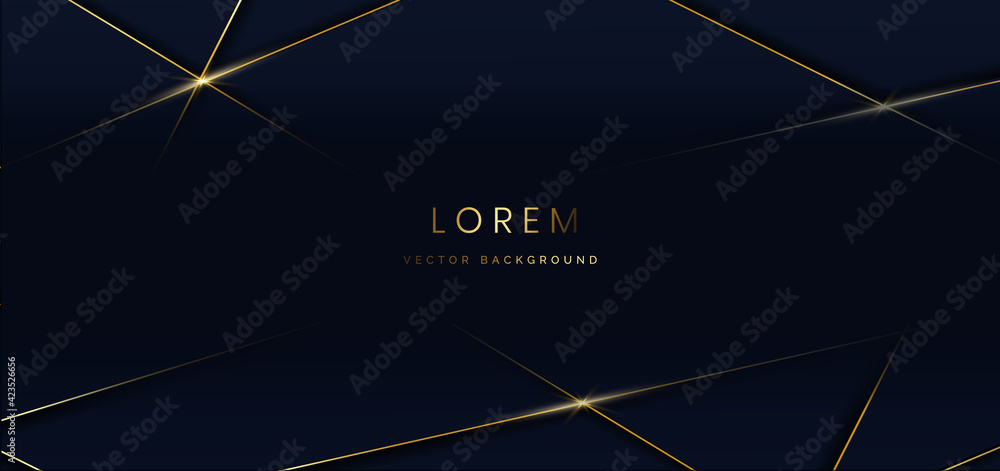 Abstract dark blue luxury background with golden line diagonal. Stock ...