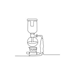 Wall Mural - Siphon coffee machine distillation pot home coffee maker - Continuous one line drawing