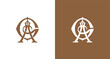 Luxury and stylish letter AG and diamond, tower monogram logo