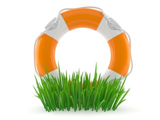 Canvas Print - Life buoy on grass