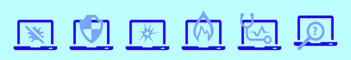 Wall Mural - set of notebook services cartoon icon design template with various models. vector illustration isolated on blue background