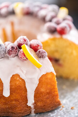 Wall Mural - Lemon cranberry bundt cake