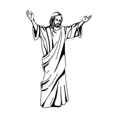 Sticker - Vector illustration of Jesus Christ, God and bible