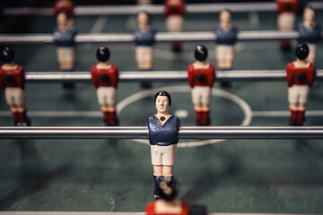 Vintage Tabletop Football game, Closeup