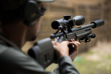 Wall Mural - Shooting and Weapons Training. Outdoor Shooting Range