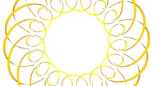 Yellow Circular Pattern From Ribbons On A White Background. Graphic Design. 3d Rendering Image.