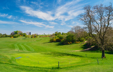 The Westwood public park and golf course in spring. Beverley, UK.