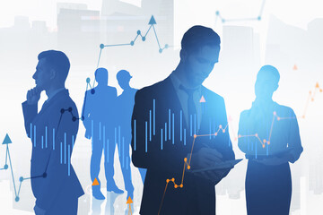 Wall Mural - Group of business people developing new financial strategy