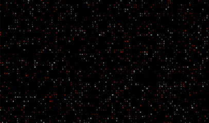 Code red background with numbers. Digital data design. Pattern network concept. Abstract technology banner. Vector illustration.