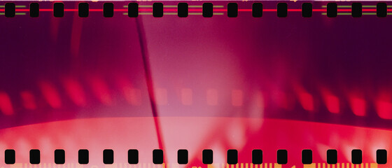 Wall Mural - real film strip texture with burn light leaks, abstract background