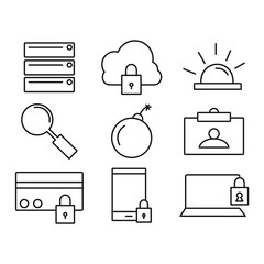 security icons set. security pack symbol vector elements for infographic web.