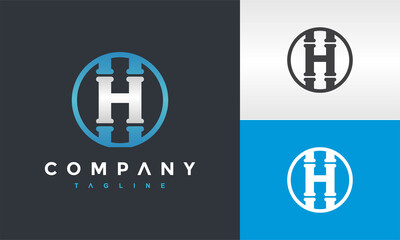 Canvas Print - initial H pipe logo