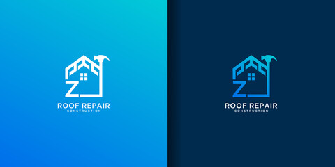 Wall Mural - Letter z home roof repair logo