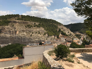 tour of the town of Alcalá del Júcar, its old town, the caves, the bridges, the river and the castle, located in Spain