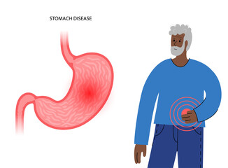 Sticker - Stomach disease concept