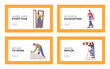 © Anna Syvak - Home Repair Landing Page Template Set. People Install Door, Window, Tiling Wall, Hanging Shelf and Laying Brick