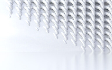 Wall Mural - abstract white pattern of geometric shapes.3d illustration.technology and elegant white and grey sha