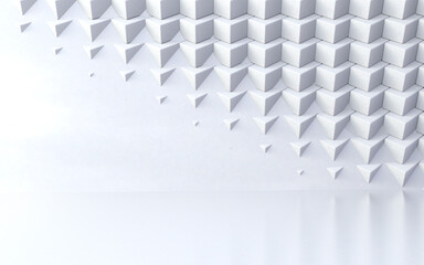 Wall Mural - abstract white pattern of geometric shapes.3d illustration.technology and elegant white and grey sha
