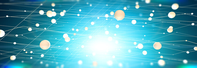 Wall Mural - abstract background of technology, science and cloud computer.3d illustration.wallpaper of tech conc