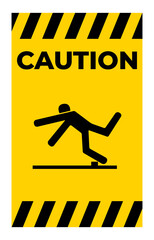 Wall Mural - Beware Trip Hazard Symbol Isolate On White Background