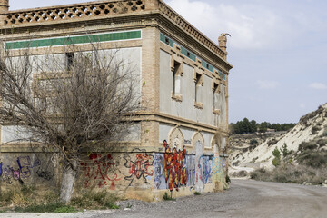 old train station in la ribera de molina, murcia, spain