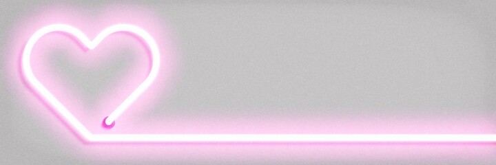 Wall Mural - vector realistic isolated neon sign of heart logo with copy space on the white background.