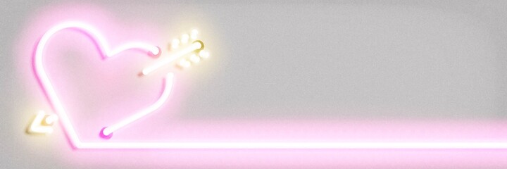 Wall Mural - vector realistic isolated neon sign of heart logo with copy space on the white background.