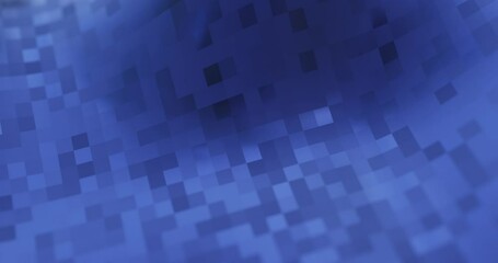 Wall Mural - blue abstract background in motion. pixelated 3d design with curved surface and reflections. perfect