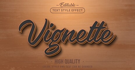Leinwandbilder - Editable text style effect - Dark Brown Vintage text style theme.