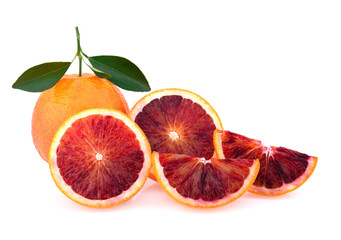 Wall Mural - Blood orange fruit isolated on white background