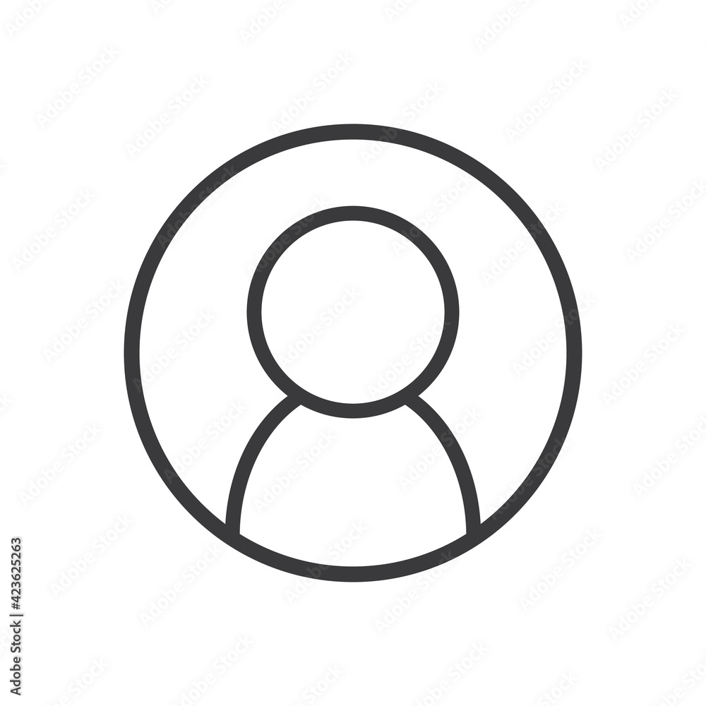 Login icon, vector user symbol. Simple linear pictogram. User interface  account log in. Stock Vector | Adobe Stock, image size:1000x1000